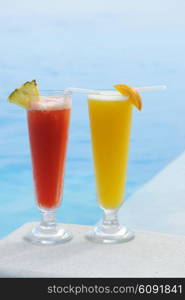 Cocktails near the swimming pool