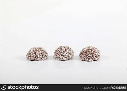 Coconut covered chocolate candy
