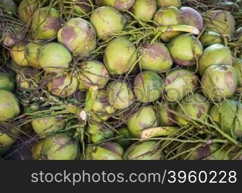 coconut fruit stack closeup for background