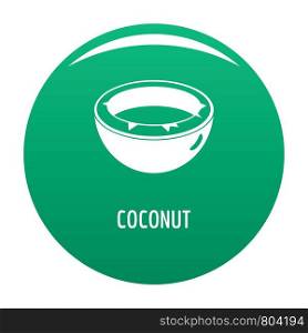 Coconut icon. Simple illustration of coconut vector icon for any design green. Coconut icon vector green