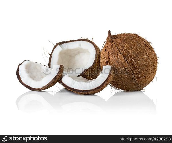 Coconuts. Coco Nut isolated on white Background