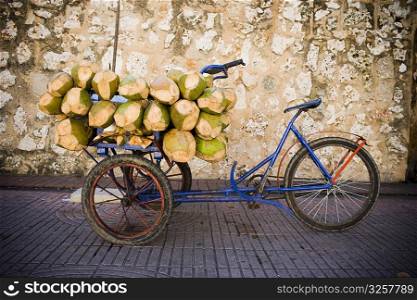 Coconuts in a rickshaw, Santo Domingo, Dominican Republic