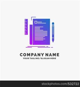 Code, coding, file, programming, script Purple Business Logo Template. Place for Tagline.. Vector EPS10 Abstract Template background
