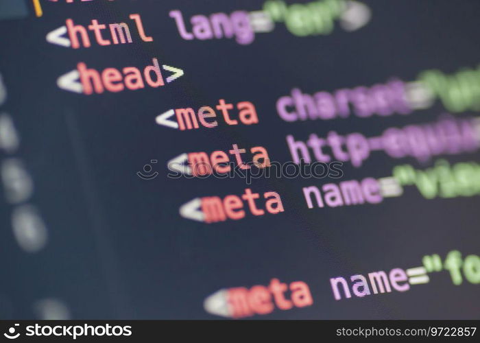 Code syntax on a computer screen