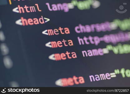 Code syntax on a computer screen