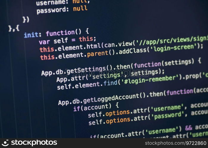 Code syntax on a computer screen