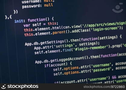 Code syntax on a computer screen