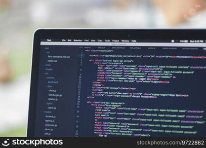 Code syntax on a computer screen