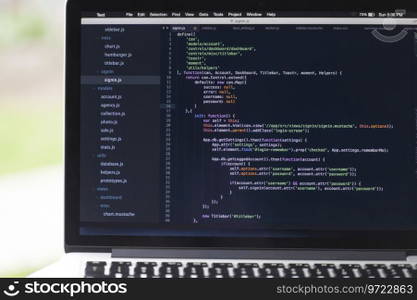 Code syntax on a computer screen