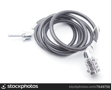 coded bike lock on a white background