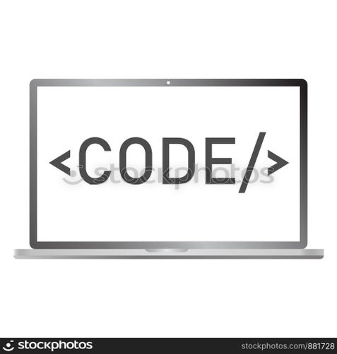 coding icon. coding in computer isolate on white background. 