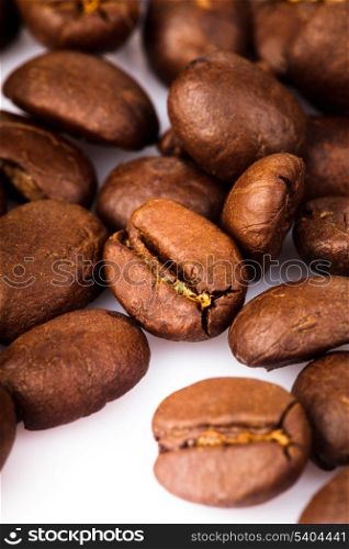 coffe beans heap isolated on white background