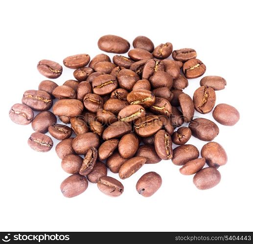 coffe beans heap isolated on white background