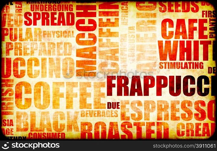 Coffee Background. Coffee Menu Beverage as a Art Grunge Background