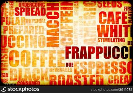 Coffee Background. Coffee Menu Beverage as a Art Grunge Background