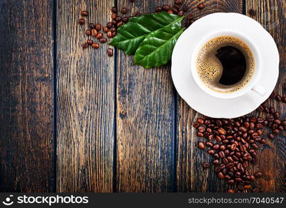 coffee background, coffee on a table, copy space for your text.