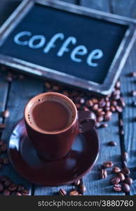 coffee background, coffee on the wooden table