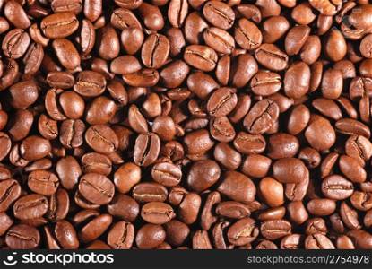 Coffee background. Perfect coffee grains. High detail