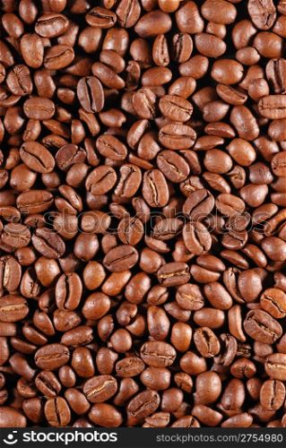 Coffee background. Perfect coffee grains. High detail