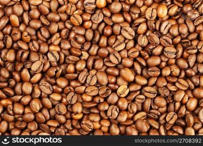coffee bean background. background texture with a lot of brown coffee beans