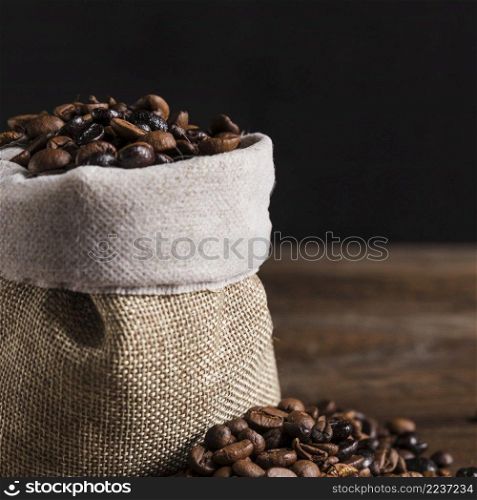 coffee beans bag table