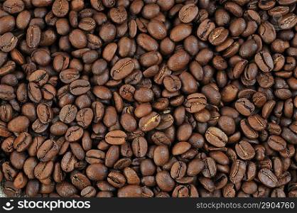 coffee beans close up as background