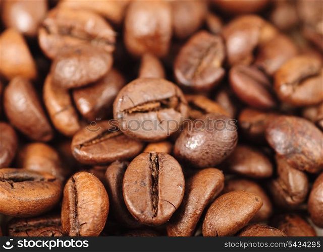Coffee beans close up background. Shallow DOF