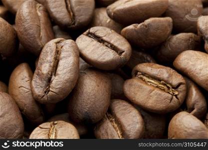 Coffee beans close up full frame