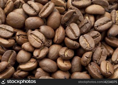 Coffee beans close up full frame