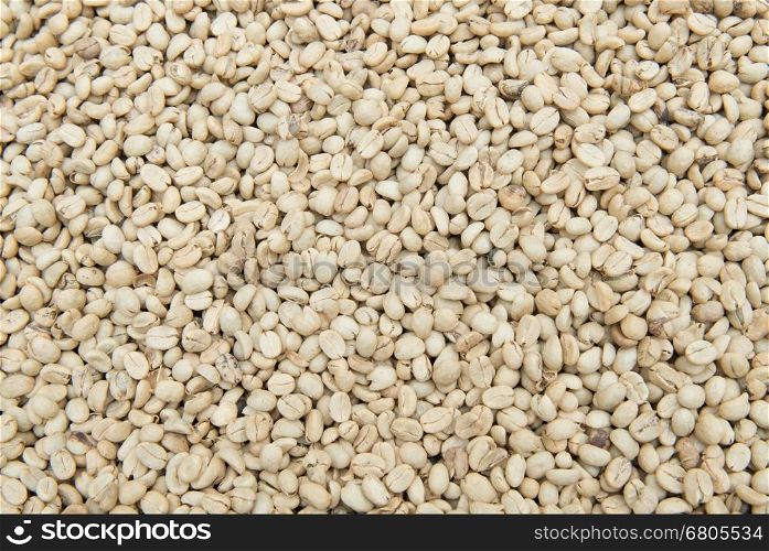 Coffee beans dried in the sun before roast