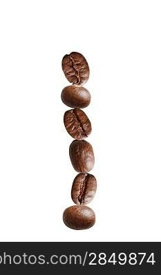 Coffee beans in a stack