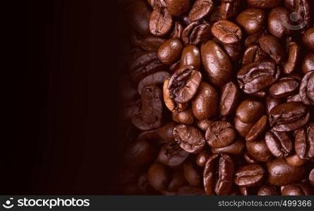 coffee beans on a dark background