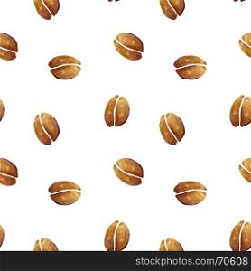 Coffee beans seamless isolated on a white background