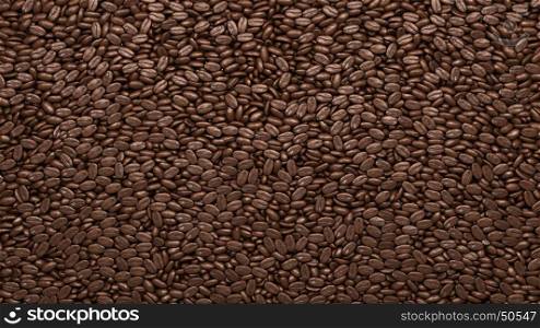 Coffee beans texture or background. 3d rendering 3d illustration