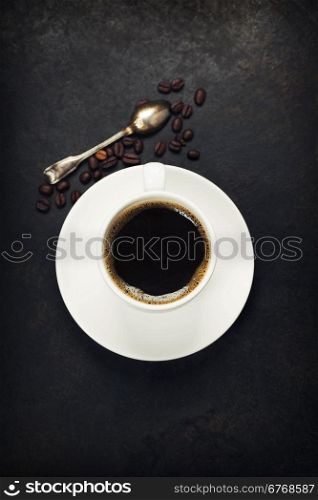 Coffee composition on dark background