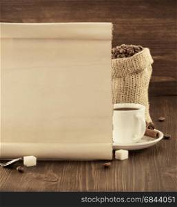 coffee concept on wood. coffee concept on wooden background