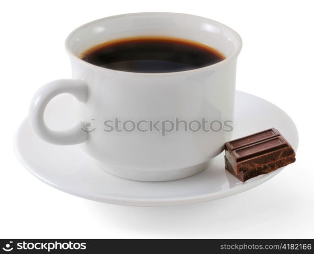 coffee cup and chocolate bars