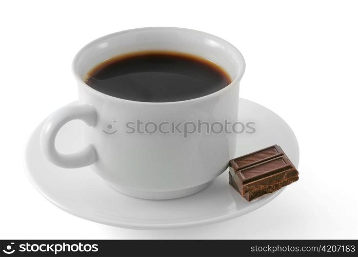 coffee cup and chocolate bars
