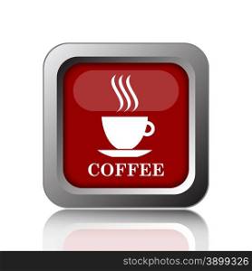 Coffee cup icon. Internet button on white background