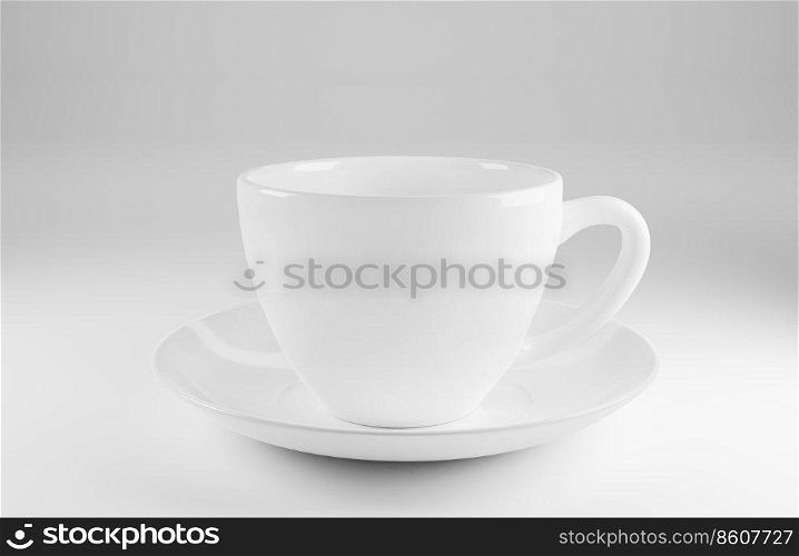 coffee cup on a light background. 3d render