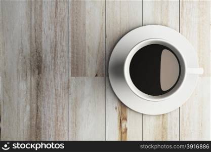 Coffee cup on wooden