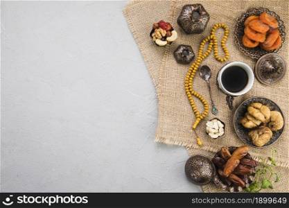 coffee cup with different dried fruits nuts. Resolution and high quality beautiful photo. coffee cup with different dried fruits nuts. High quality beautiful photo concept