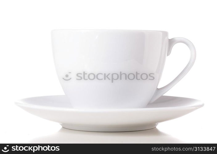 coffee cup with saucer isolated on white background