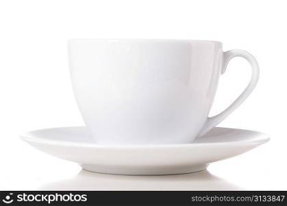coffee cup with saucer isolated on white background