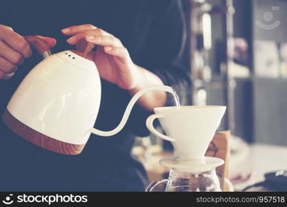 coffee drip, coffee filter process, vintage filter image