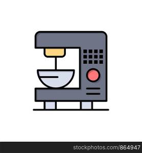 Coffee, Electric, Home, Machine Flat Color Icon. Vector icon banner Template