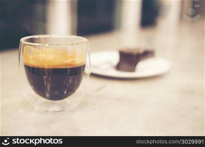 coffee espresso shot in coffee cafe
