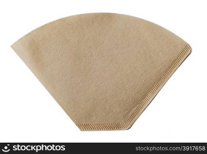 Coffee filter made of paper isolated on white with natural shadow.