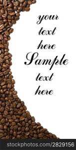 coffee frame isolated with copyspase