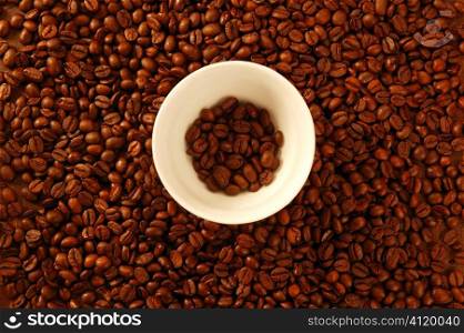 coffee golden brown texture around white cup